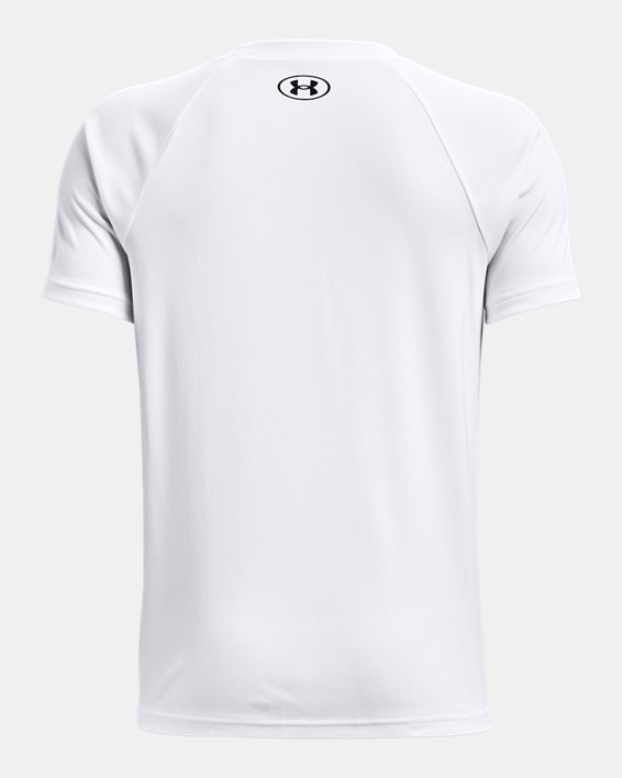 Boys' UA Tech™ Logo Sport Fill Short Sleeve in White image number 1